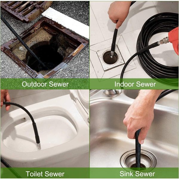 West Bay Sewer Jetter Kit 5800 PSI Black Polyester Hose-3