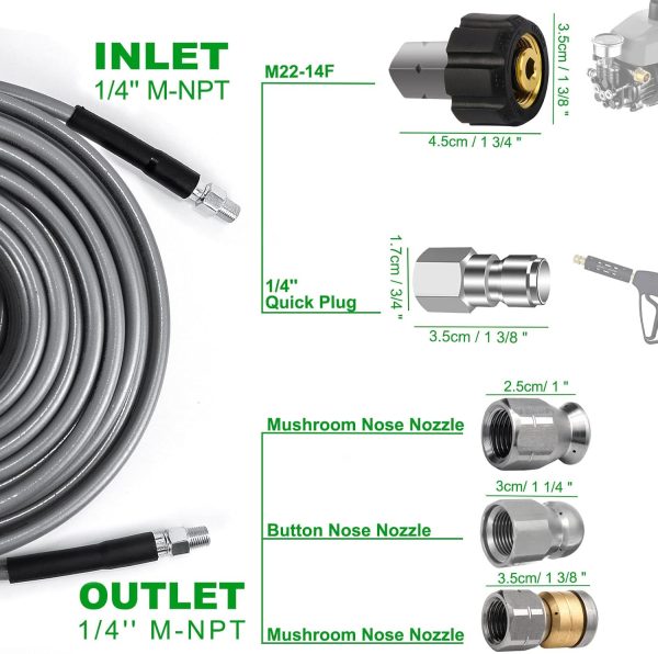 West Bay Sewer Jetter Kit High Pressure Hose Nozzles-3