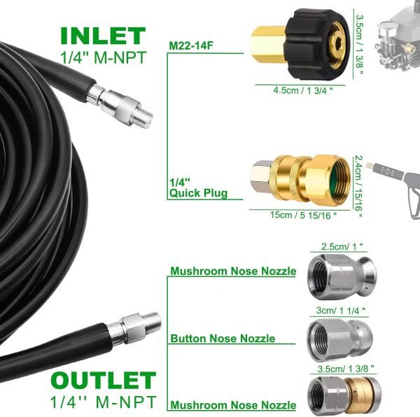 West Bay Sewer Jetter Kit 5800 PSI Black Polyester Hose-2