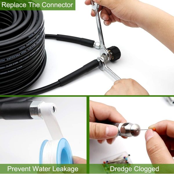 West Bay Sewer Jetter Kit 5800 PSI Black Polyester Hose-4