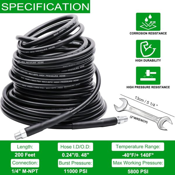 West Bay Sewer Jetter Kit TPU Hose 5800 PSI Pressure-1