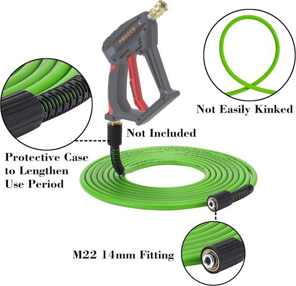 PWACCS Pressure Washer Hose Polyurethane 3600 PSI Green-1