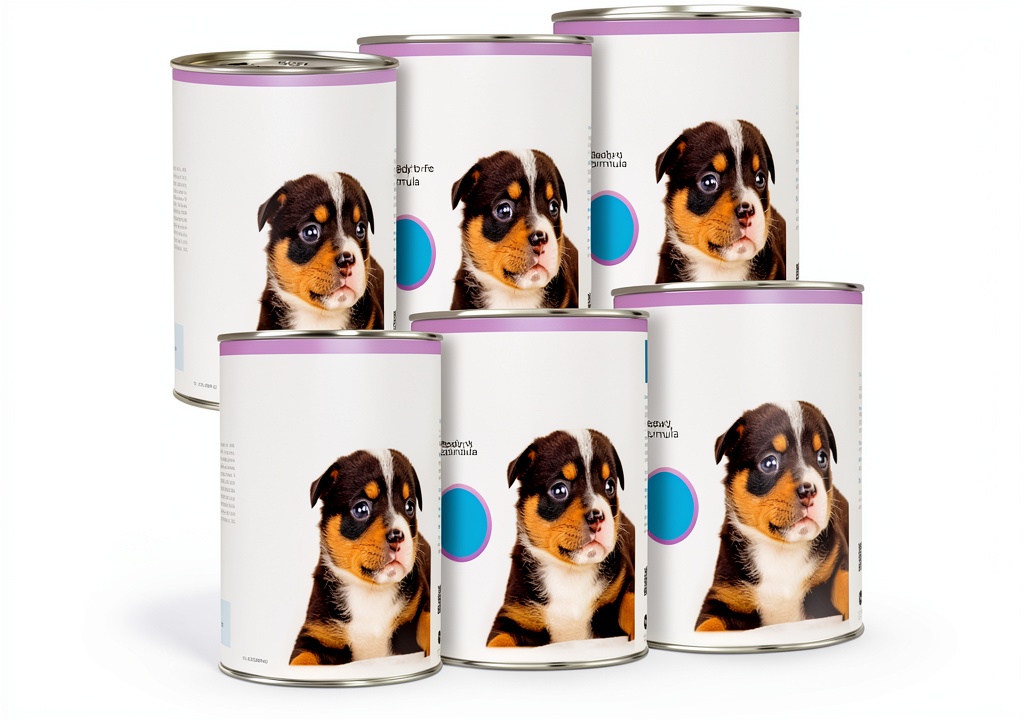 Puppy being fed Esbilac milk replacer