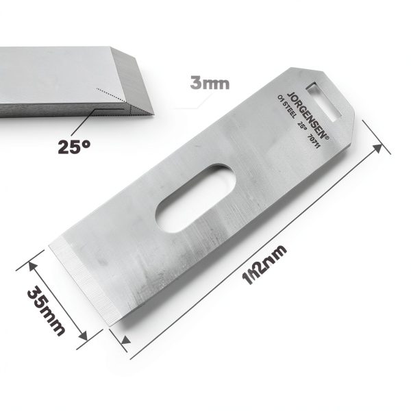 Jorgensen Block Plane Blade 60-1/2 3mm O1 Steel Replacement-4